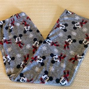 NWOT Disney Mickey Mouse gray fleece pajama bottoms. 1X